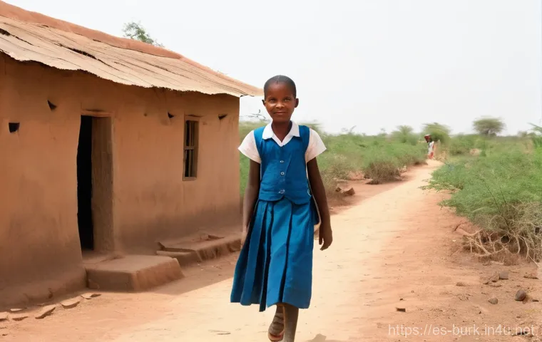 부르키나파소 여성의 사회적 역할 및 지위 - **Prompt:** A heartwarming portrait of a resilient Burkinabé woman in her early 40s, dressed in a vi...