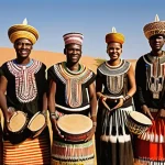 Home 10 부르키나파소의 역사적 사건 - **Vibrant Mossi Kingdom Celebration:** A grand celebration scene in a pre-colonial Mossi kingdom of ...