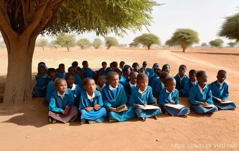 부르키나파소와 말리의 국경 문제 - **Prompt:** A poignant scene depicting a Sahelian family on the move. A mother, wearing a vibrant bu... 부르키나파소와 말리의 국경 문제 - **Prompt:** A poignant scene depicting a Sahelian family on the move. A mother, wearing a vibrant bu...
