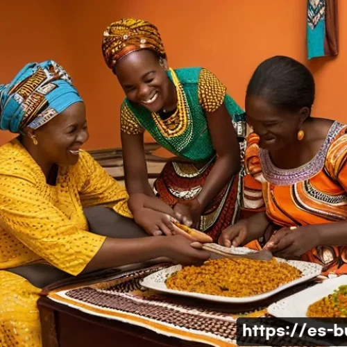 Home 7 부르키나파소 현지 식당 및 인기 맛집 소개 - **Prompt:** A heartwarming scene of a Burkinabé family, including adults and children, gathered arou...